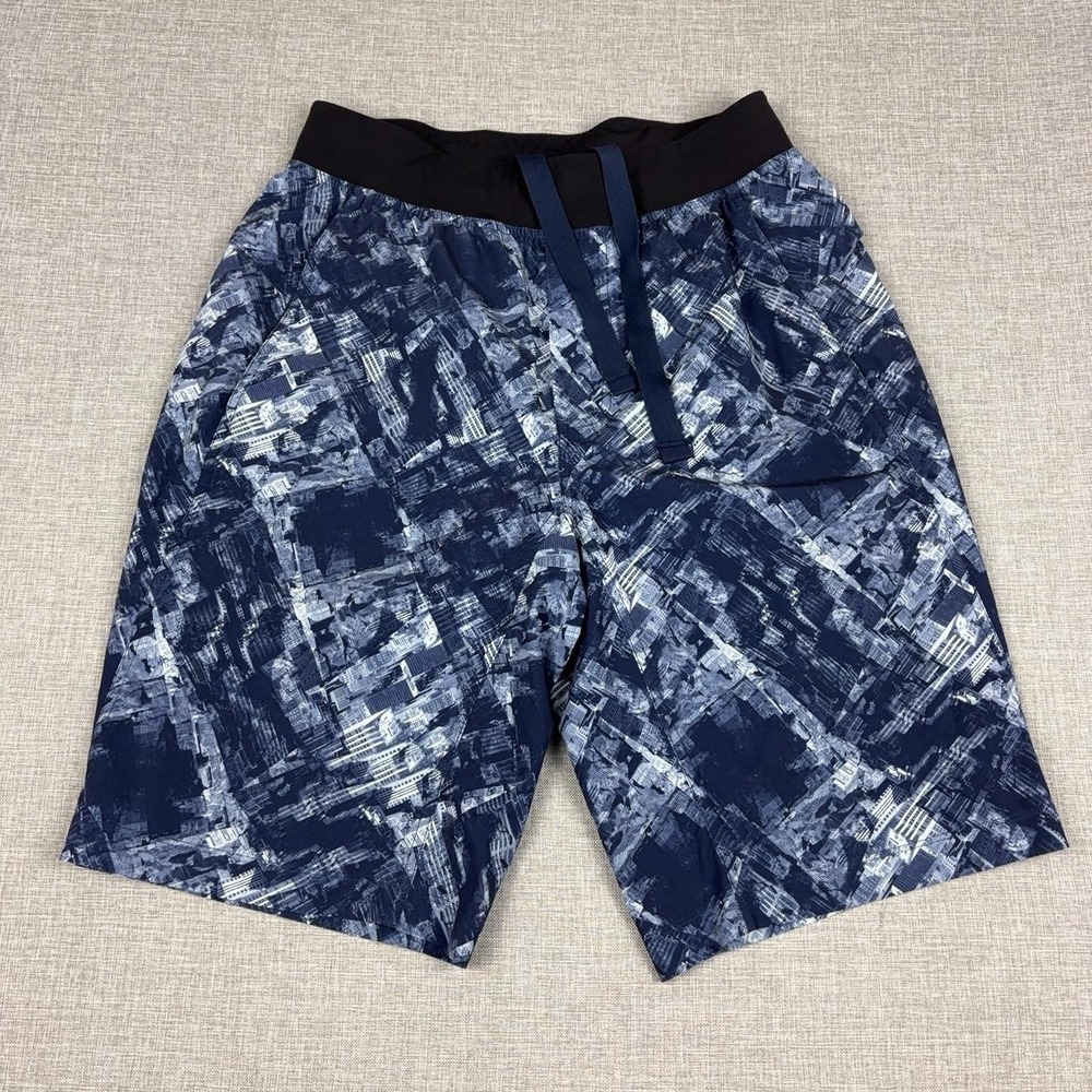 Lululemon Core Shorts 11 Mens Medium City Sights Caspian Blue Linerless Workout